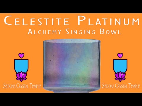 6" A#+15 Celestite & Platinum Bowl, Crystal Tones™