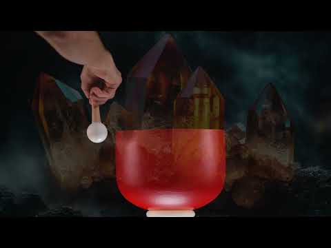 9.75" F#-22 Sedona Sunrise Frosted Crystal Singing Bowl