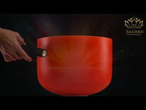 12" A+0 Setting Sun Crystal Singing Bowl, Silver inside