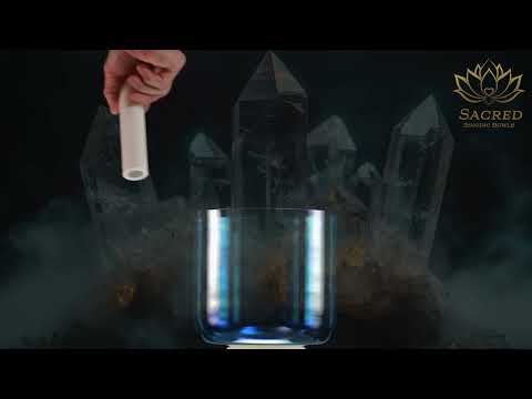 8" A#+38 Caribbean Blue Crystal Singing Bowl