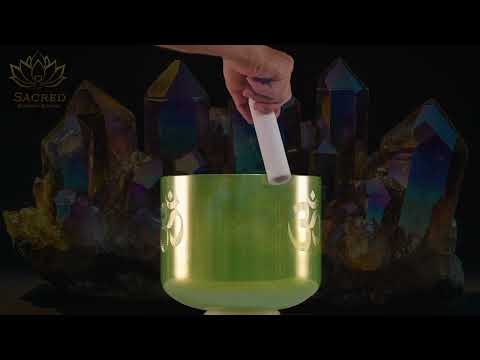 9" C-29 Forest Fairy Crystal Singing Bowl with Om Symbol