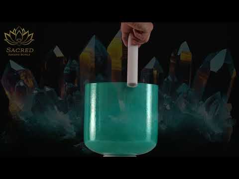 9" F#+18 Turquoise Tide Crystal Singing Bowl