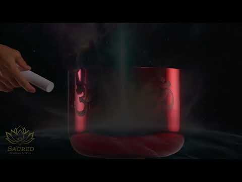 13" D-5 Ruby Ray Crystal Singing Bowl Engraved with Om