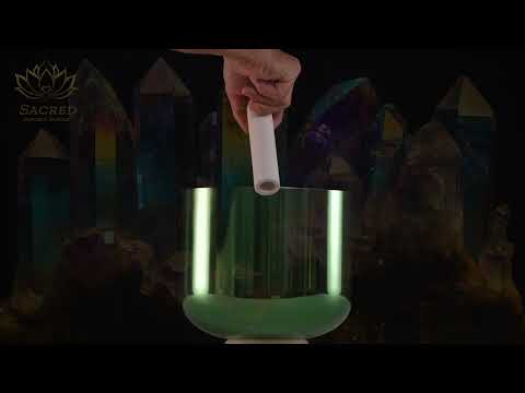 9" C+9 Emerald Heart Crystal Singing Bowl, Perfect Pitch