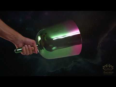 8" C#+0 Divine Heart Crystal Singing Bowl, Handheld