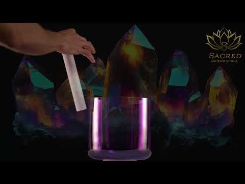8" A#+35 Lavender Lotus Crystal Singing Bowl from Sacred Singing Bowls