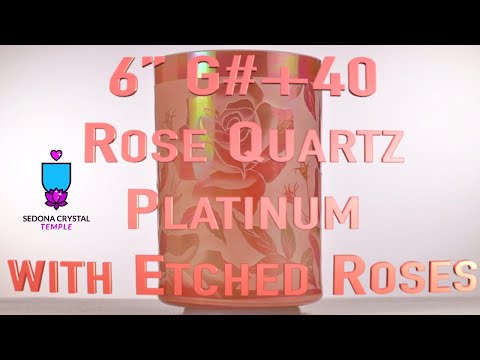 6" G#+40 Rose Quartz & Platinum Bowl, Crystal Tones™