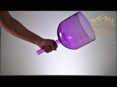 8" A+30 Lavender Lotus Crystal Singing Bowl, Handheld