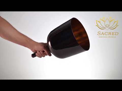 7.75" C-6 Divine Violet Flame Crystal Singing Bowl, 24k Gold inside