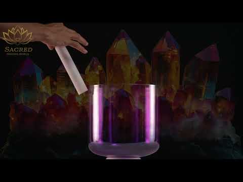 9" G#+10 Lavender Lotus Crystal Singing Bowl, Perfect Pitch