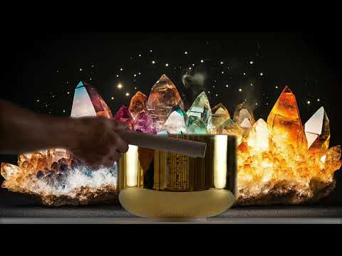 9.75" A#-31 24k Gold & Crystal Singing Bowl