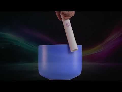 8" E+8 Father Sky Frosted Crystal Singing Bowl, Silver inside