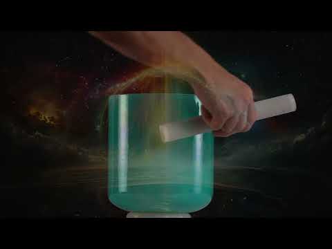 7.25" F+29 Turquoise Tide Crystal Singing Bowl from Sacred Singing Bowls