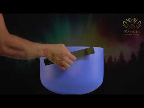 12" C#+6 Father Sky Frosted Crystal Singing Bowl, Silver inside