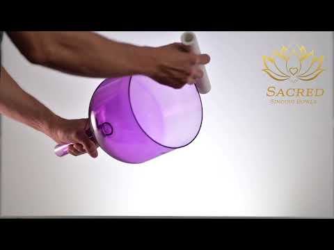 8" C+15 Lavender Lotus Crystal Singing Bowl, Handheld