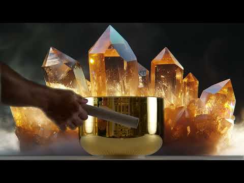 9.75" C-33 24k Gold & Crystal Singing Bowl