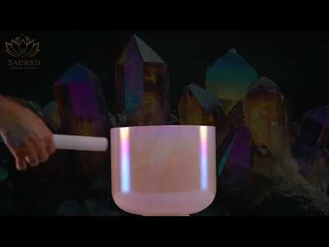 9" C#+6 Goddess Glow Crystal Singing Bowl, Perfect Pitch