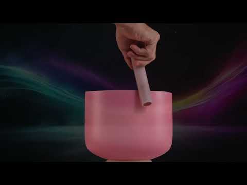 8" G+2 Rosebud Frosted Crystal Singing Bowl with Silver inside