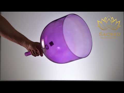 10" G-9 Handheld Lavender Lotus Crystal Singing Bowl, Perfect Pitch