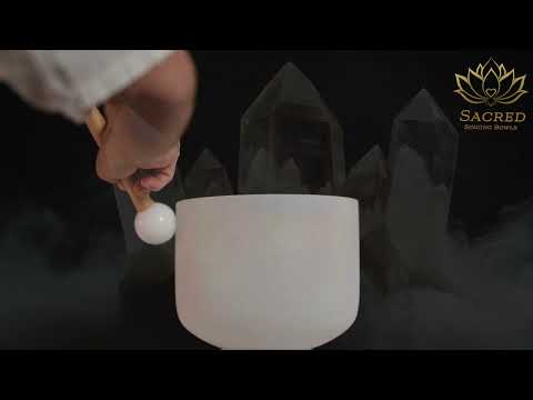 7.75" G-8 White Frosted Singing Bowl with Angel Aura inside