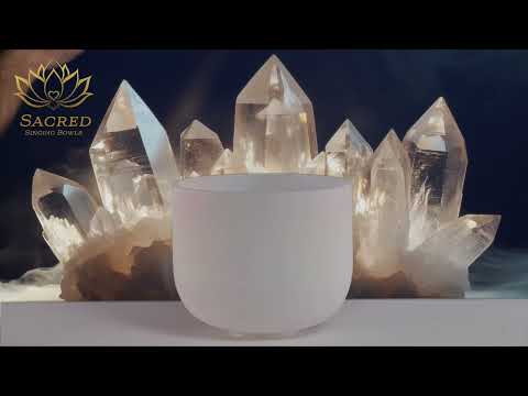 10.75" E-2 White Frosted Singing Bowl with Angel Aura inside