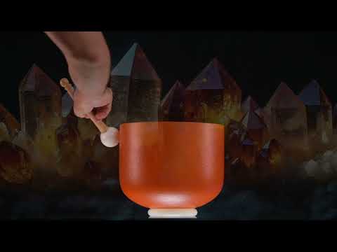 9" F-22 Setting Sun Frosted Crystal Singing Bowl