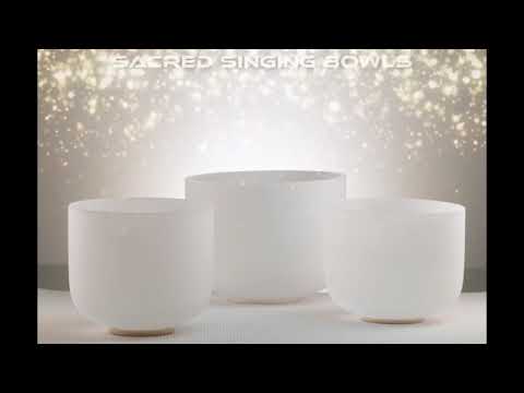Frosted Crystal Singing Bowl Set: D# Major, Sacred Singing Bowls