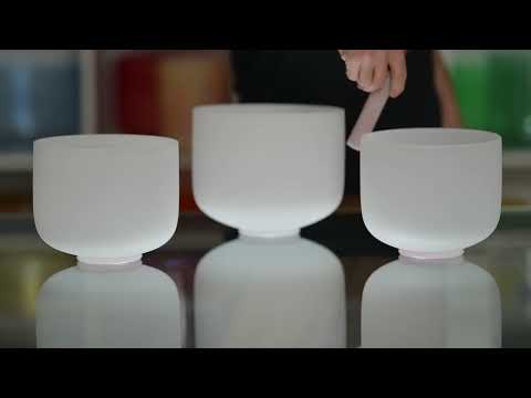 Sacred Singing Bowls: White Frosted Set Video