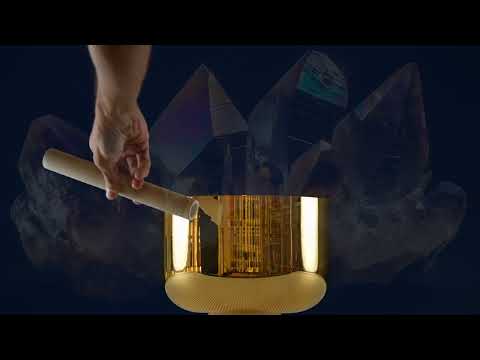 9.5" B-35 24k Gold & Crystal Singing Bowl