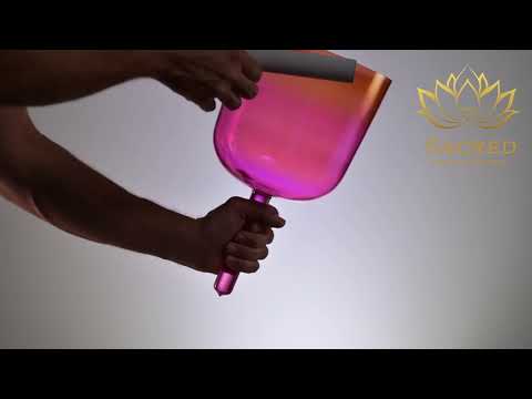 7.5" G-4 Harmonic Sunrise Crystal Singing Bowl, Handheld