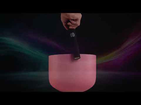 9.25" C#+6 Rosebud Frosted Crystal Singing Bowl with Silver inside