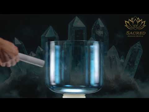 11.75" B+38 Caribbean Blue Crystal Singing Bowl