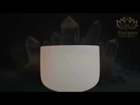 9.5" F+1 White Frosted Singing Bowl with Angel Aura inside