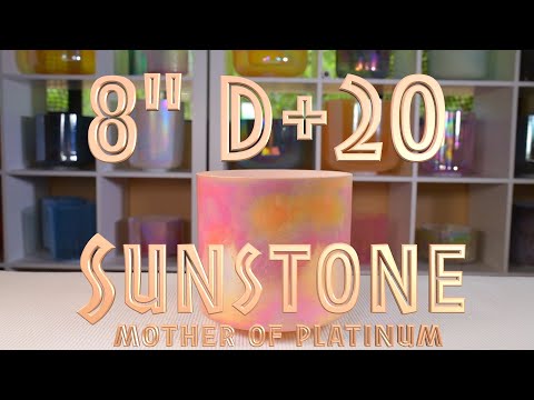 8" D+10 Sunstone & Platinum Bowl, Crystal Tones™