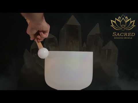 8" A+0 White Frosted Singing Bowl with Angel Aura inside