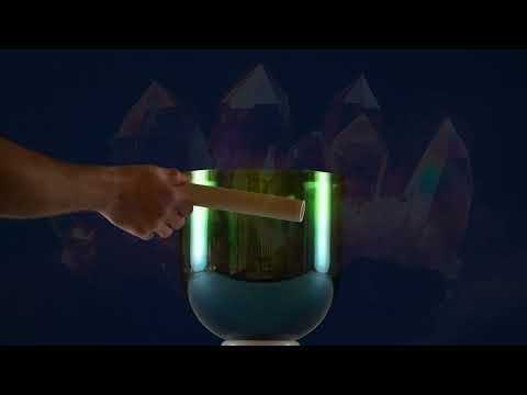 9" D+40 Divine Earth Crystal Singing Bowl, 24k Gold inside