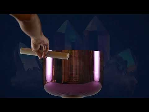 12" F#-27 Divine Violet Flame Crystal Singing Bowl, 24k Gold inside