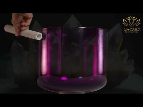 12" C#-22 Healing Violet Flame Crystal Singing Bowl