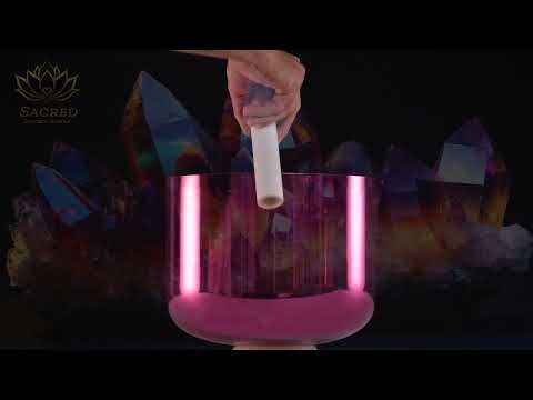 11" F#-10 Radiant Rose Crystal Singing Bowl, Perfect Pitch