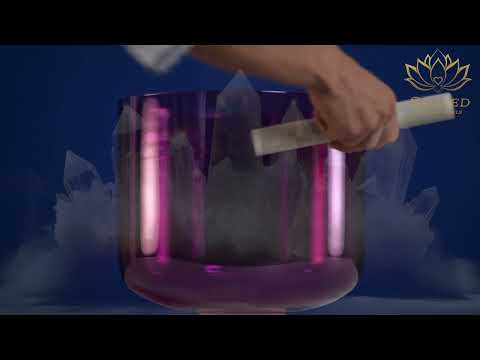 12" D#-3 Healing Violet Flame Crystal Singing Bowl