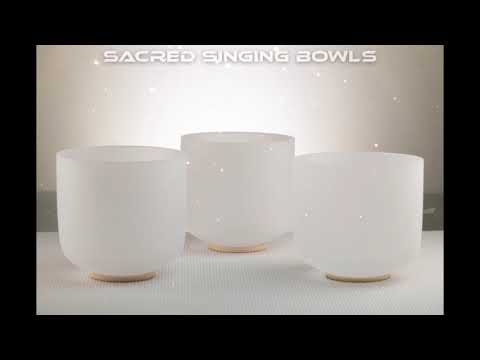 Frosted Crystal Singing Bowl Set: C# Major, Sacred Singing Bowls