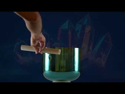 9" C#-39 Celestial Melody Crystal Singing Bowl, 24k Gold inside