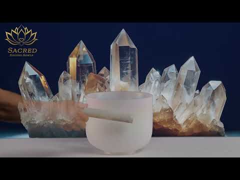 9" G+0 White Frosted Singing Bowl with Angel Aura inside