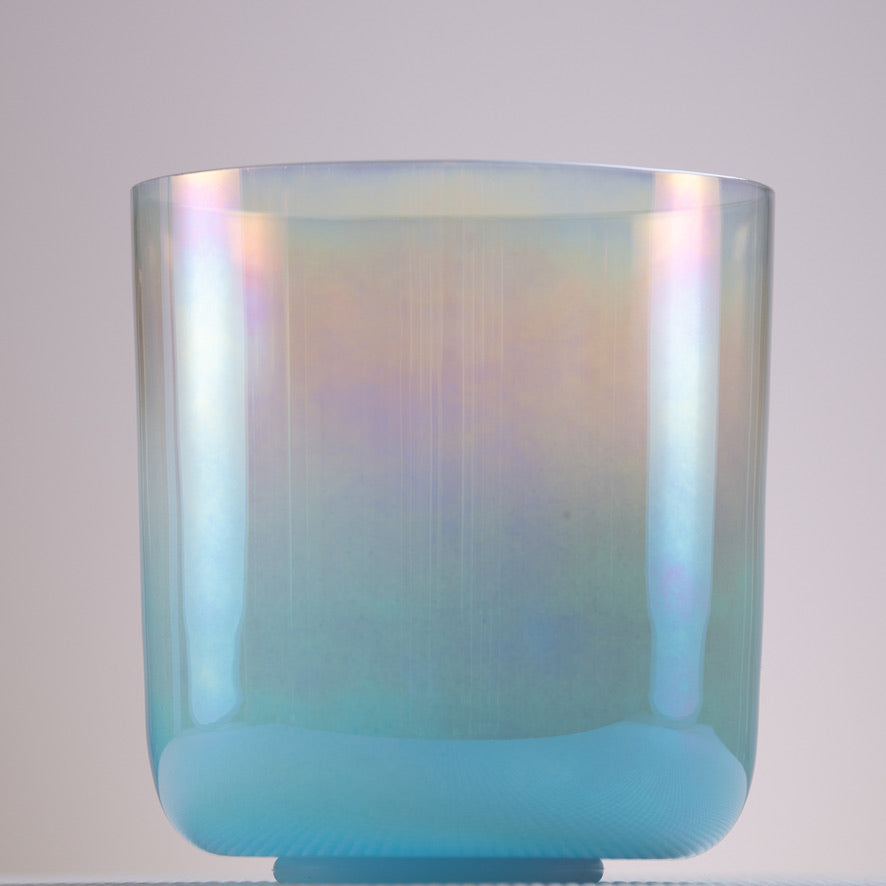 7" A#-28 Aquamarine Color Crystal Singing Bowl, Sacred Singing Bowls