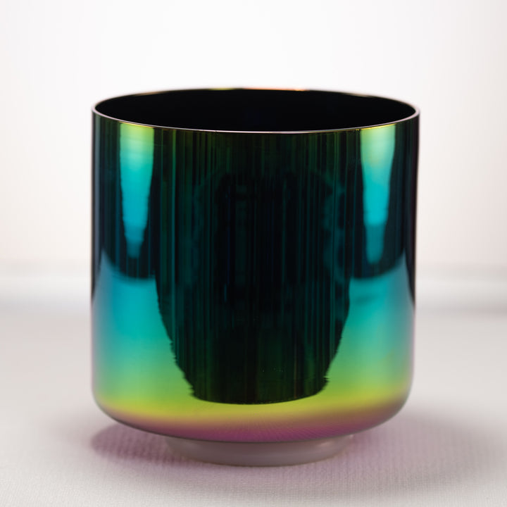 7.5" A#+47 Celestial Rainbow Crystal Singing Bowl, Binaural