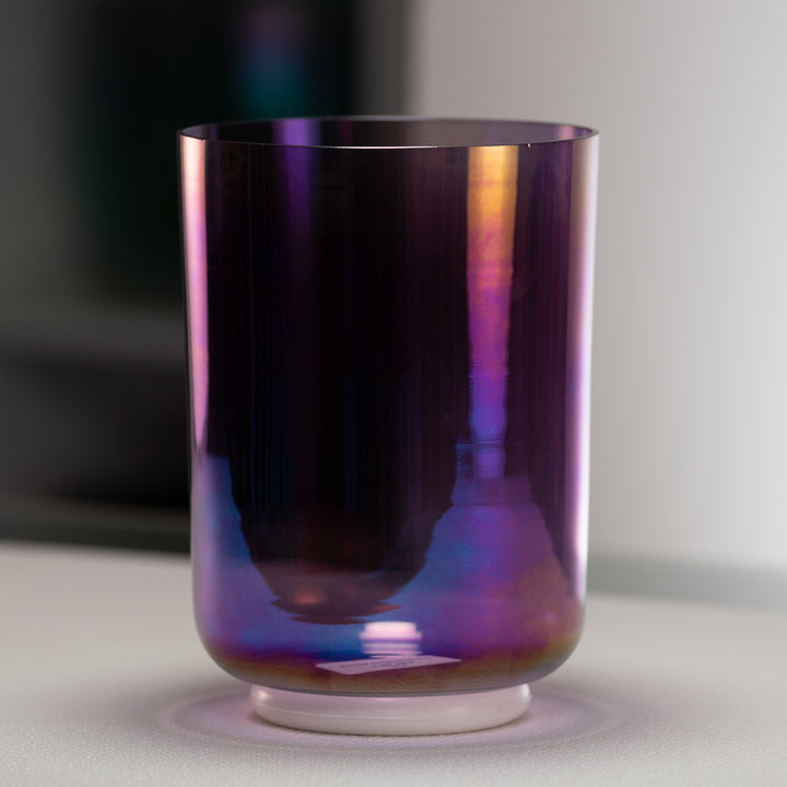 6.25" F#-5 Amethyst Activation Crystal Singing Bowl, Tall, Perfect Pitch