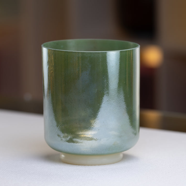 7" F-35 Malachite Palladium with Palladium inside Crystal Singing Bowl, Crystal Tones™