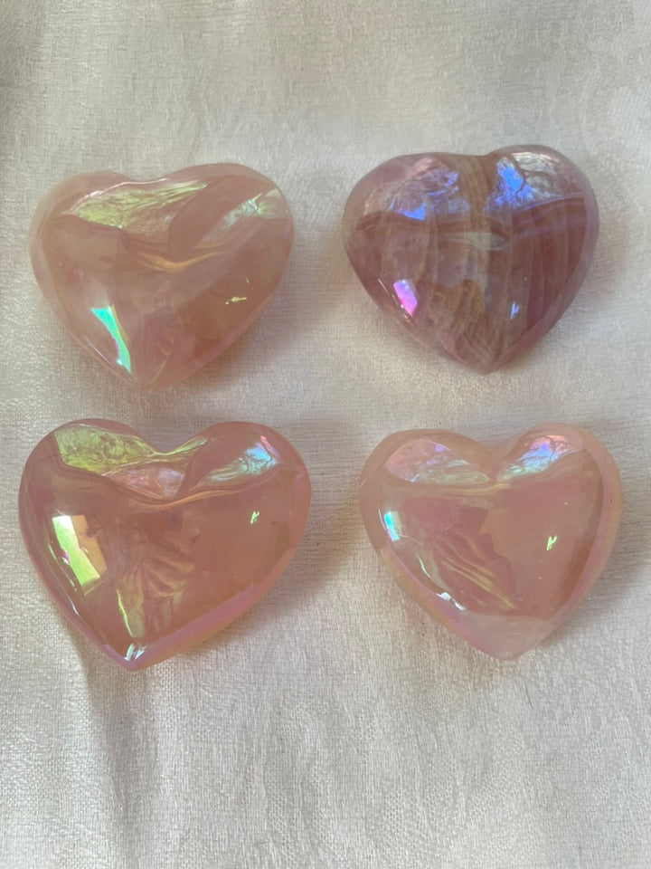 Large Aura Rose Quartz Heart