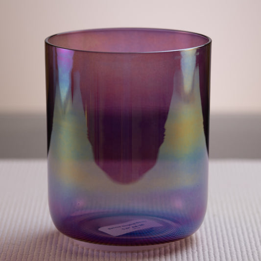 5.5" A#-38 Amethyst Color Crystal Singing Bowl, Prismatic, Sacred Singing Bowls