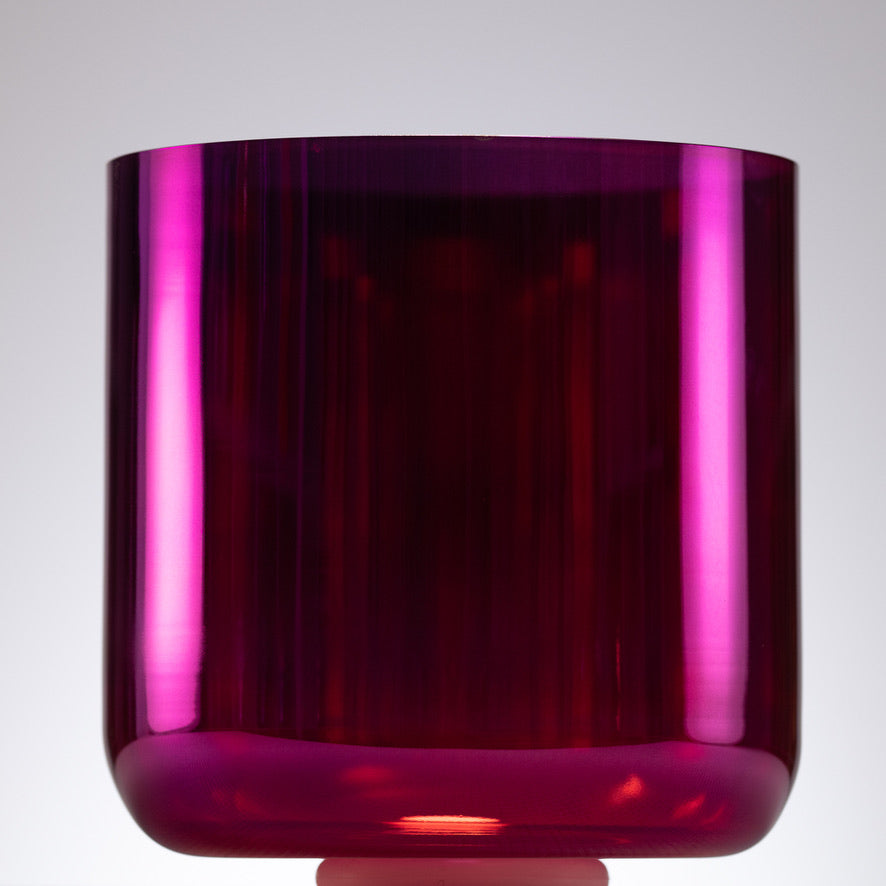 10" B-26 Magenta Manifestation Crystal Singing Bowl, Gold inside